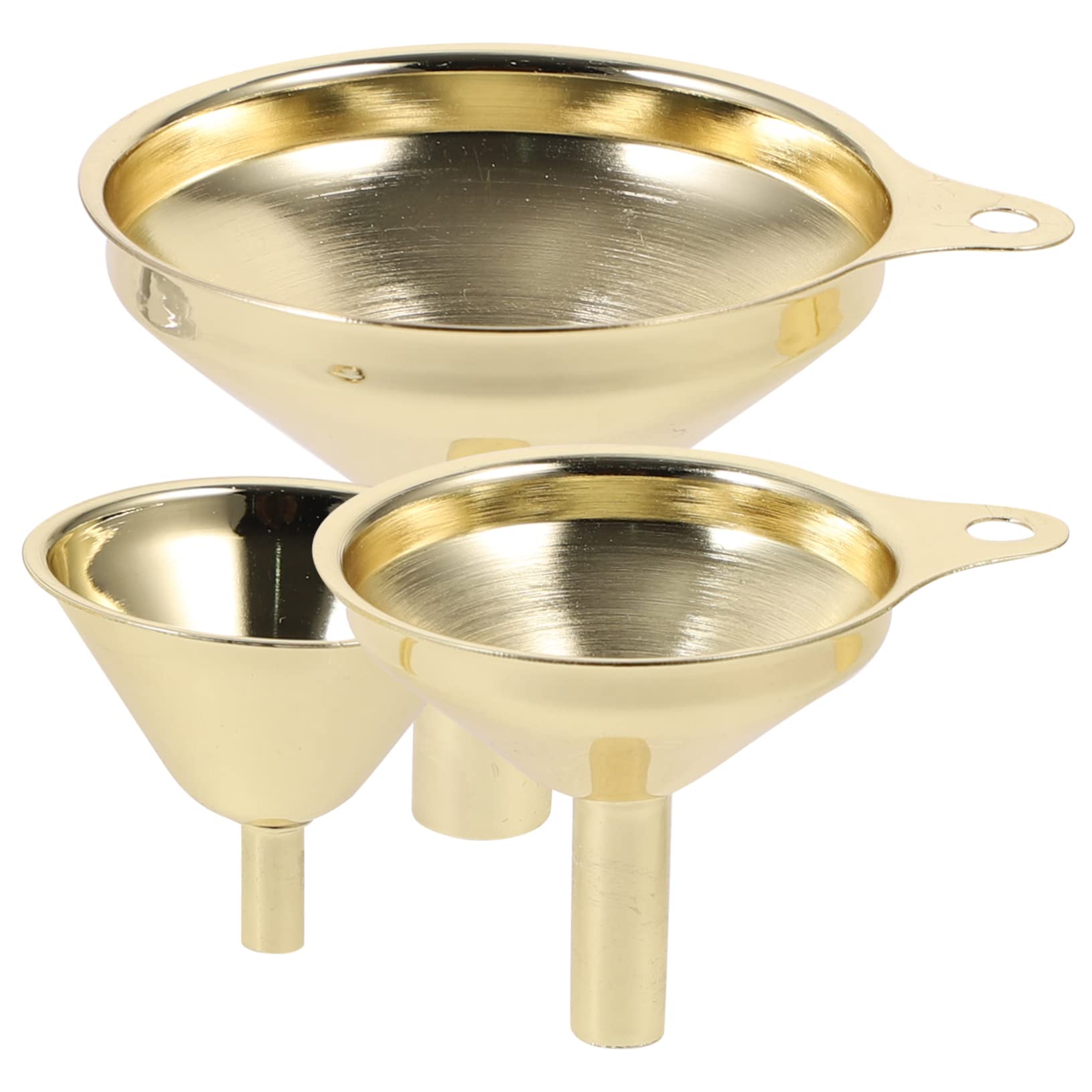 Amosfun 9 Pz imbuto in acciaio inossidabile imbuti imbuto per marmellata per liquidi aceto d'olio per cucina accessorio cucina multifunzionale per spezie Golden