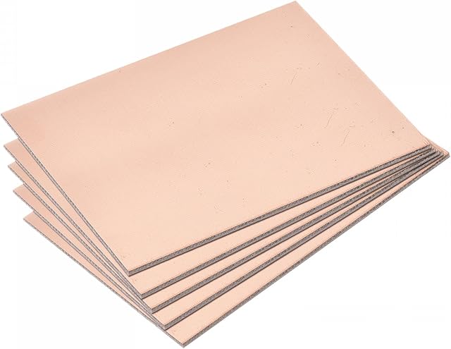 sourcing map PCB Copper Clad Board Laminate 100mm x 70mm x 2mm FR4 Glass Fiber Single-Sided for Circuit Projects, Pack of 5