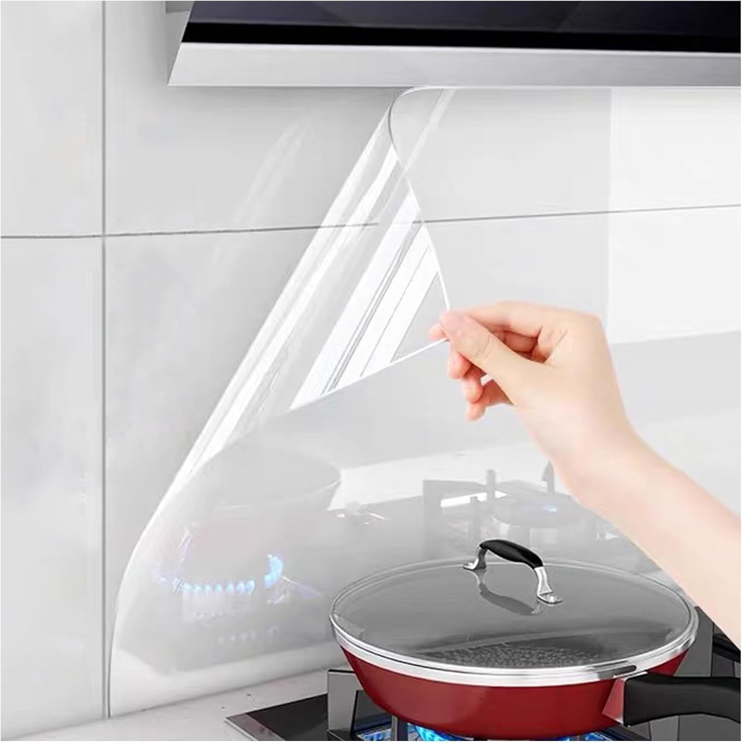 Transparent Wall Protection Sheet, Self Adhesive Contact Paper for Kitchen Walls, Furniture, Countertops, Cabinets and Shelves, Clear Glossy Oil Resistant Heat Resistant Surface Cover, 12 x 25 Inch-image-28