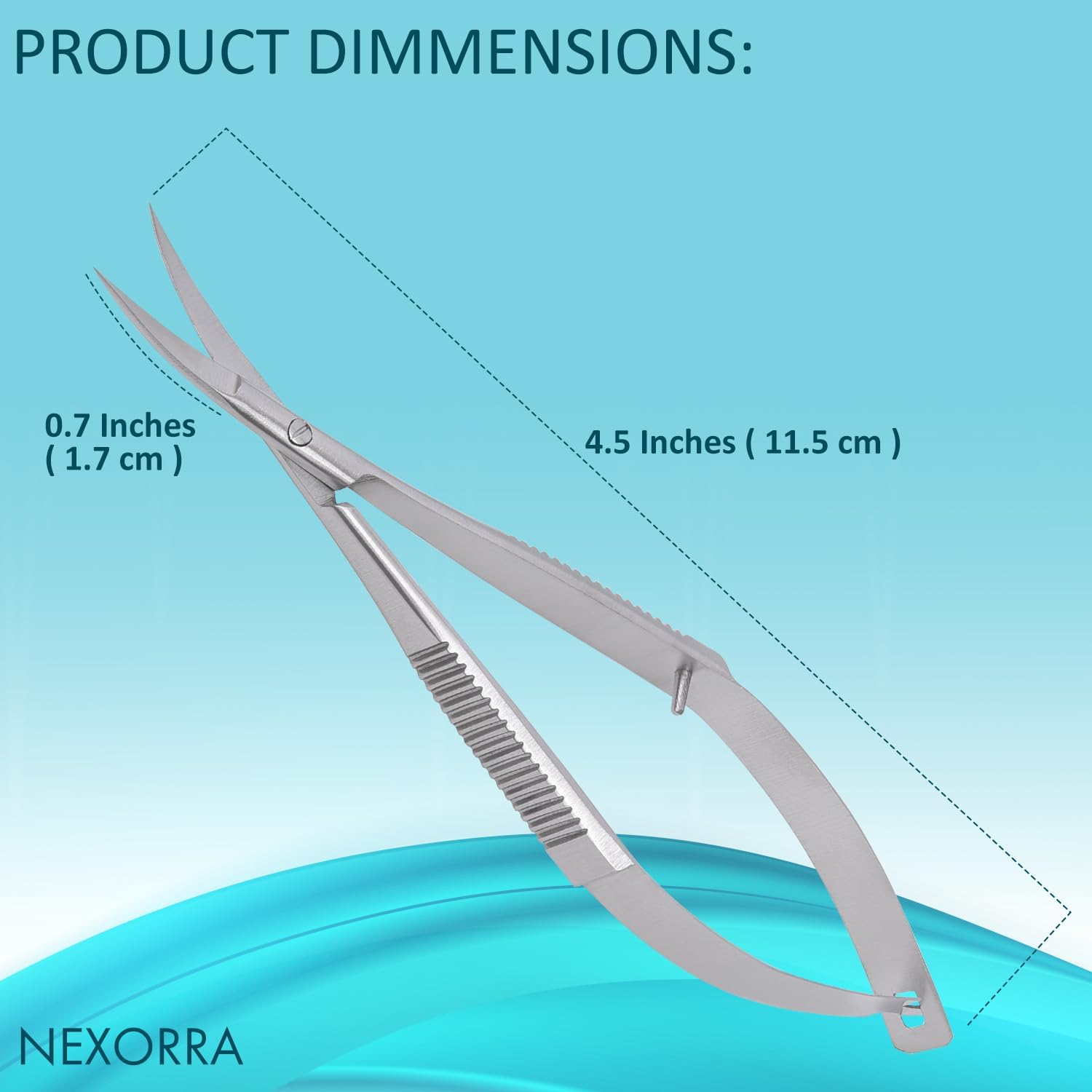 Micro Scissor 4.5 Curved Precision Stainless Steel Eyebrow Scissors, Facial Hair, Brow Beauty Squeeze Scissors, Grooming for Men & Women Small Sharp Trimming Beard, & Embroidery Scissors