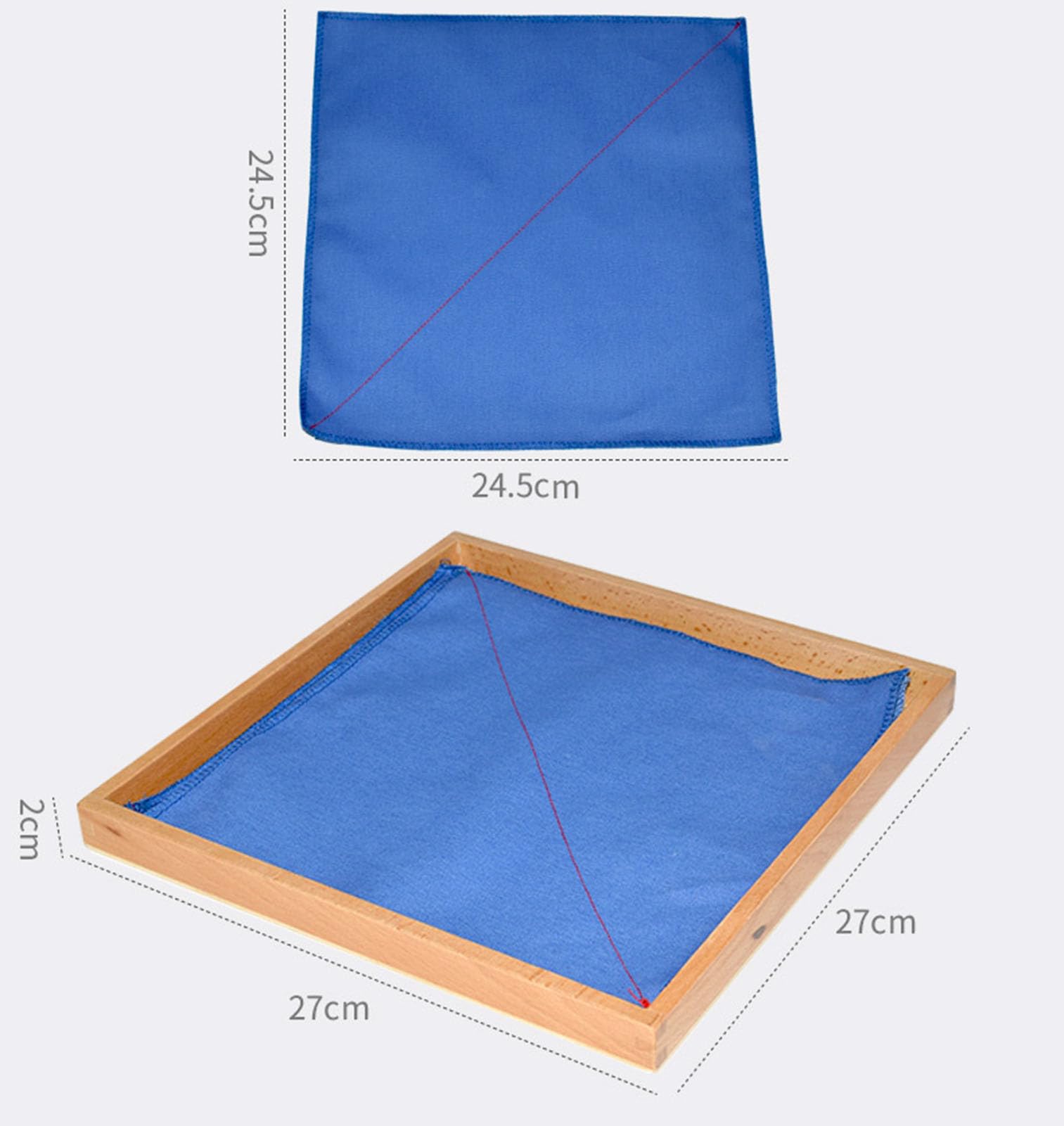 Montessori Faltbox, Tastsinn-Unterscheidungs-Lernmaterial