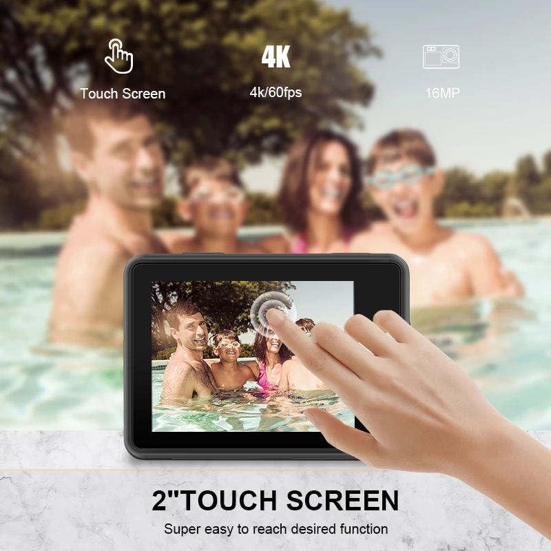 Hand interacting with the camera's touch screen