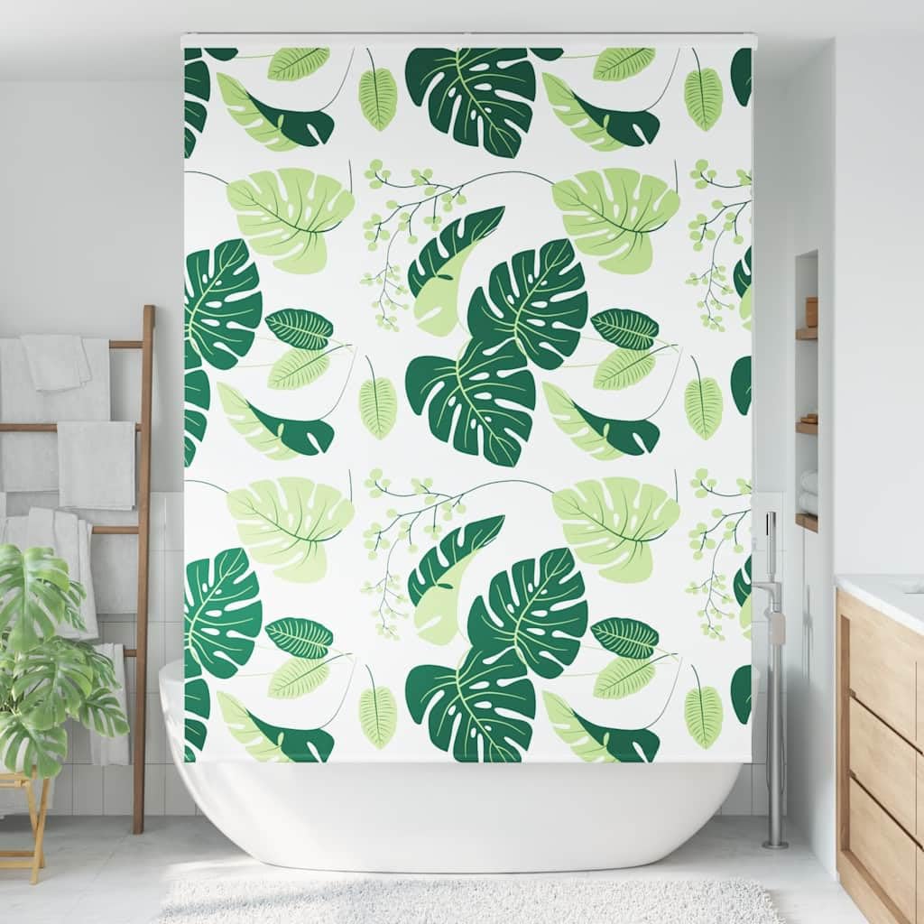 Tenda a rullo per doccia con cassetta, 160 x 240 cm, larghezza del tessuto 156 cm, PEVA, impermeabile, per montaggio a parete o a soffitto, con connettore a catena e clip per cavi, per la