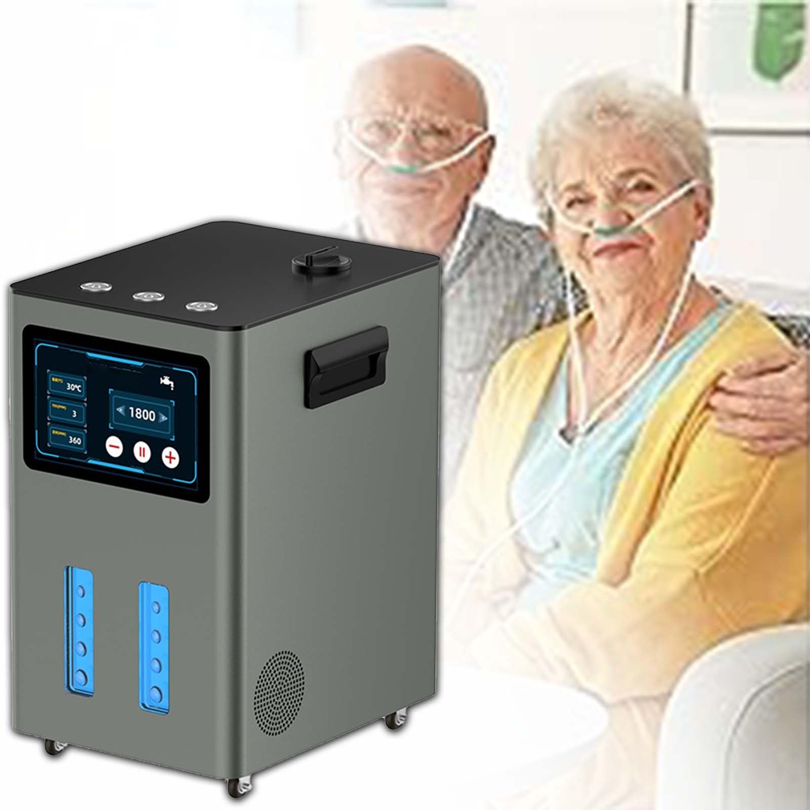 Inhalator Wodorowy Spe Pem, Urządzenie Do Inhalacji Wodorem O Wysokiej Czystości, 99,99% H2, Regulowany Przepływ 900-4200 Ml/Min, Timer 0,5-6 Godz, Ulga W Zmęczeniu(Gunmetal,4200ml/min)