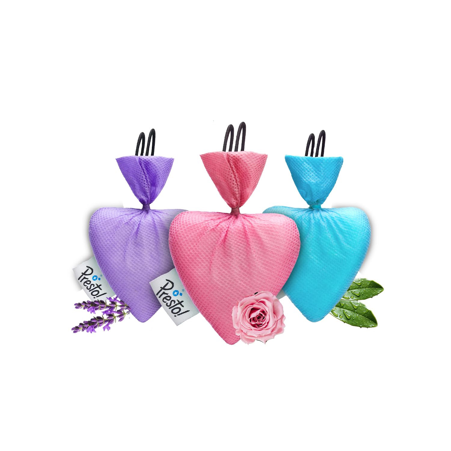 Amazon Brand - Presto! Camphor Heart shape Air Freshener | Assorted | Pack of 3 | Lavender, Rose And Original | Long Lasting | Air Freshener for Car, Home & Office-image-22