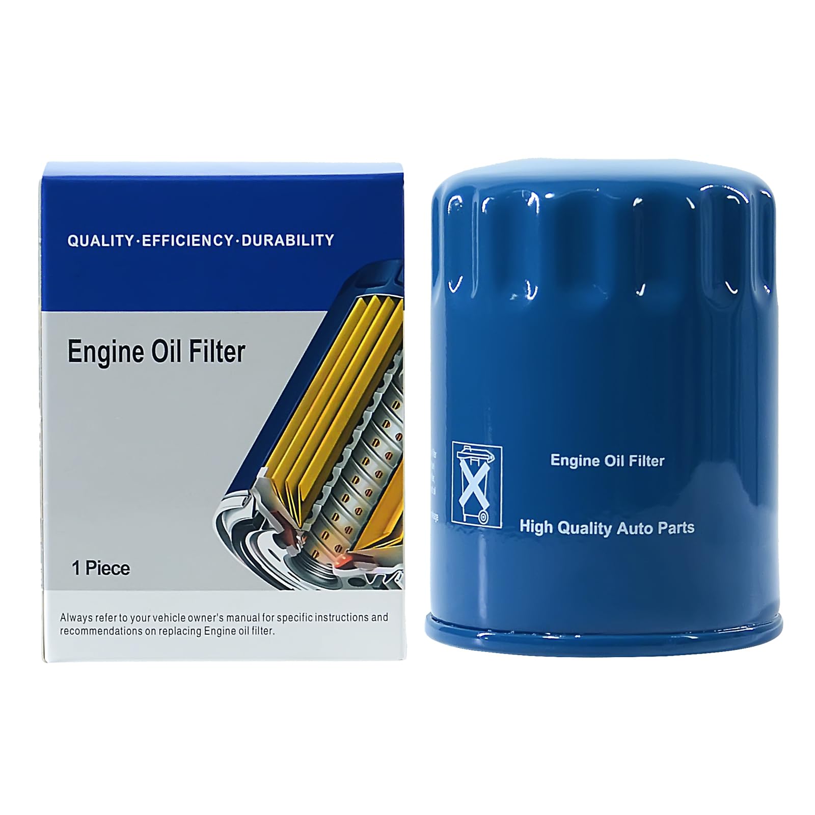 PF63 Premium Engine Oil Filter Compatible with Ford F150 2011-2025, 2014-2015 F250/F350/F450, Mustang 2011-2024, Chevy Silverado 2014-2023, Cadillac CTS/CT6/CT5/CT4 Replaces PF63E/PF63F PF63-1 PCS