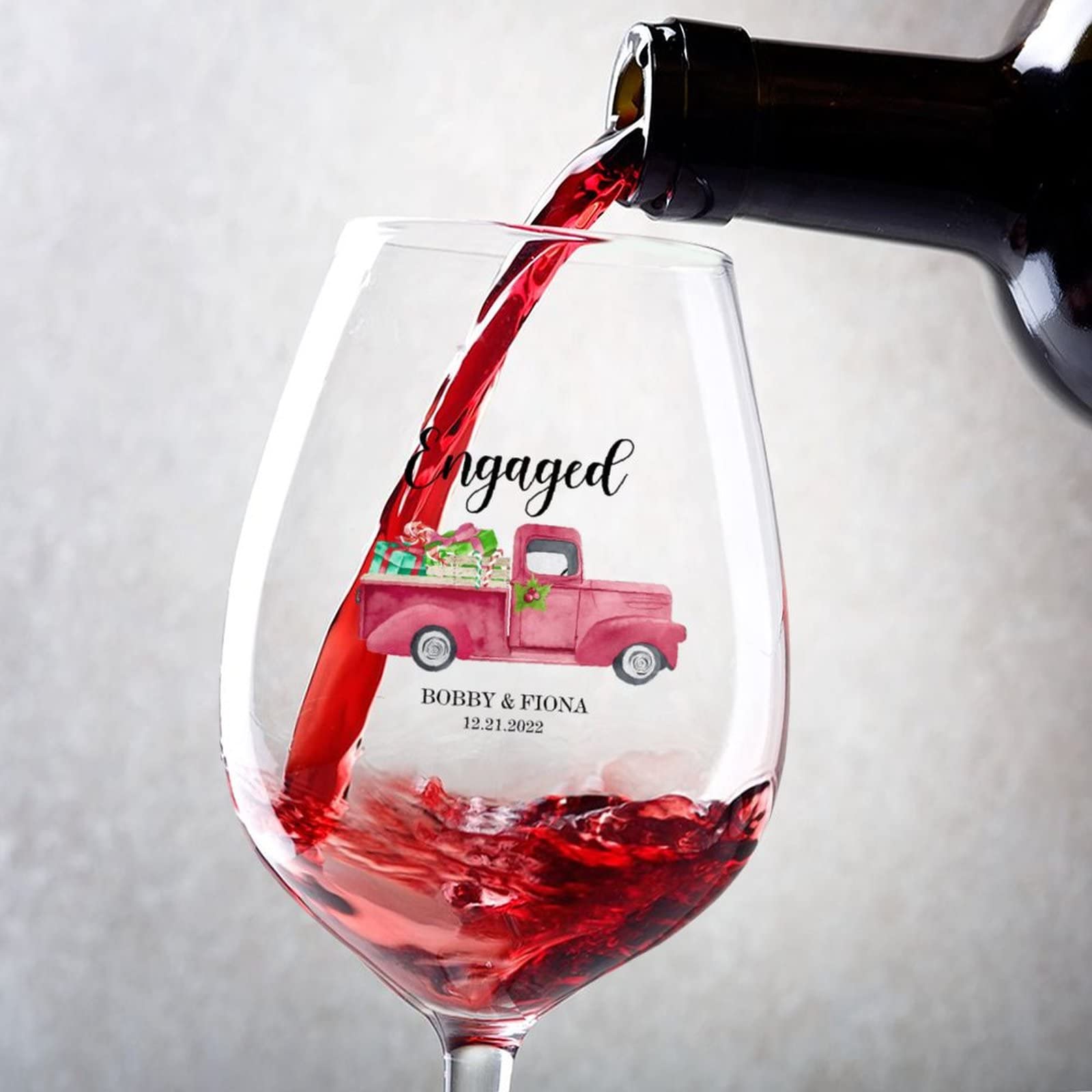 Cadeau personnalisé pour homme et femme : duo verres à vin rouge 2023