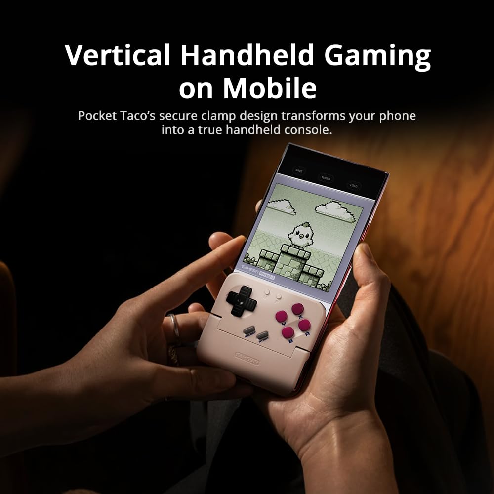 GameSir Pocket Taco Verticaler Mobiler Gaming-Controller - Retro Arcade Bluetooth Gamepad für Android, 600mAh Akku, Weiß