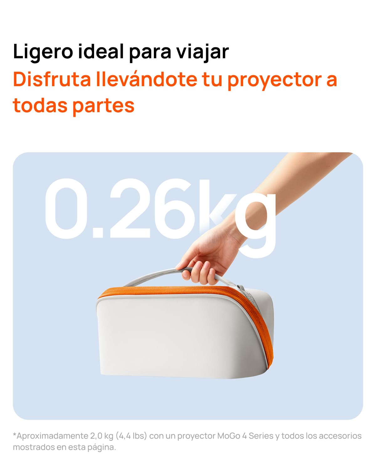 XGIMI Estuche de Viaje para MoGo 4, Funda Protectora Antigolpes 0.26kg | Bolsa para proyector MoGo 4. Hecha de nylon resistente con organizador interior de accesorios y asa de transporte