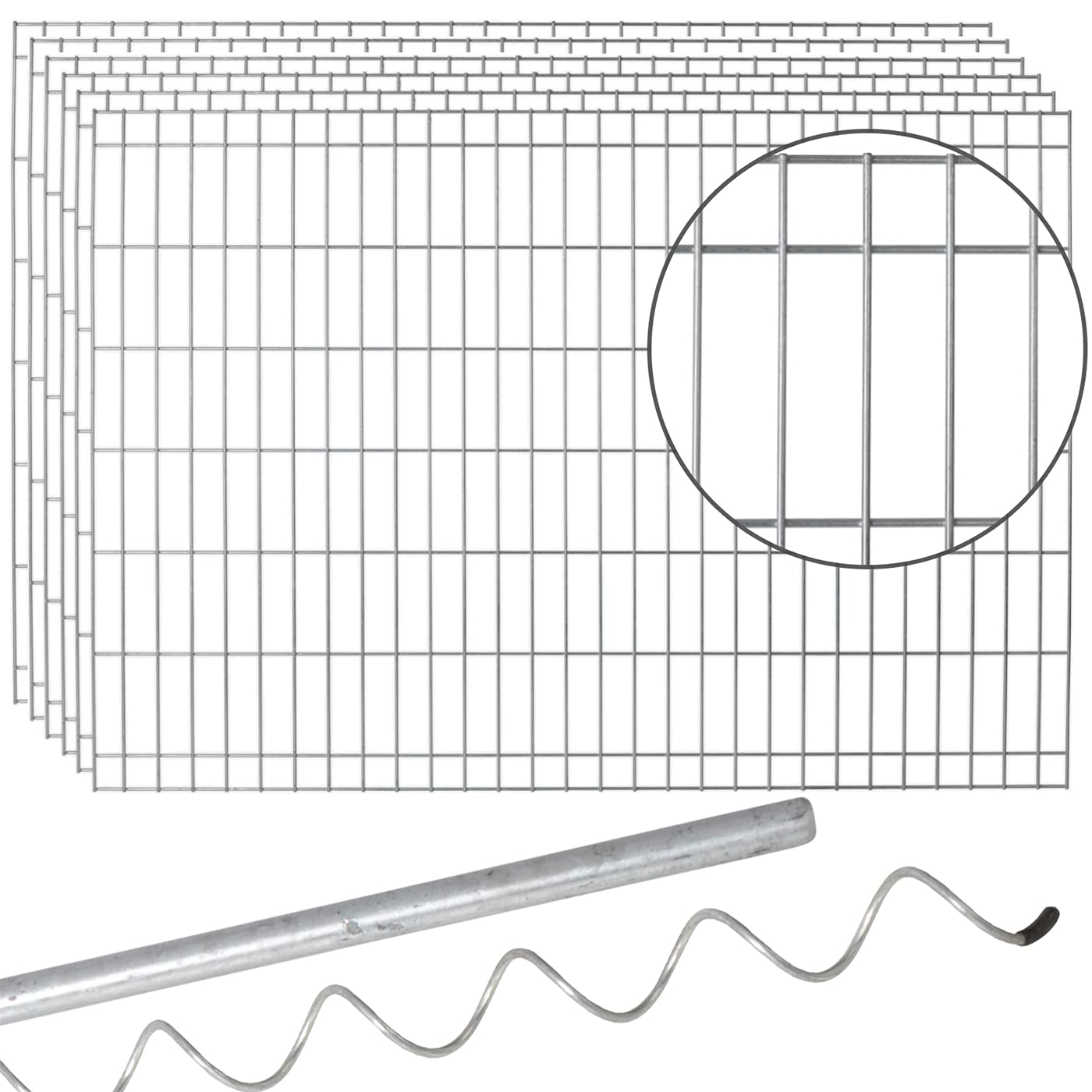 VOSS.garden Steckzaun 80x690cm, verzinkt, Gartenzaun, Hundezaun, Teichschutzzaun, Kleintiergehege, Campingzaun