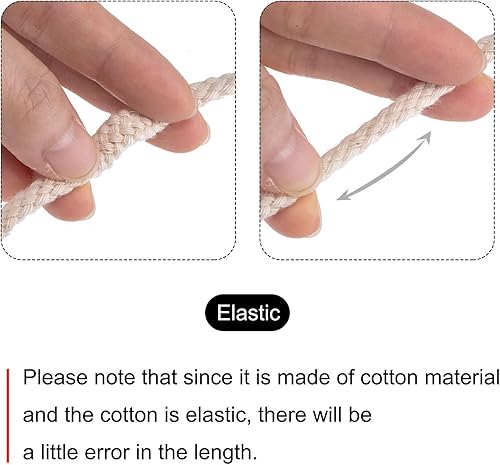 Miniatura 4 de MECCANIXITY Mecha de lámpara de aceite de algodón, 0.236 in de diámetro, 32.8 ft y 32 pies para iluminación de lámpara de alcohol, color blanco