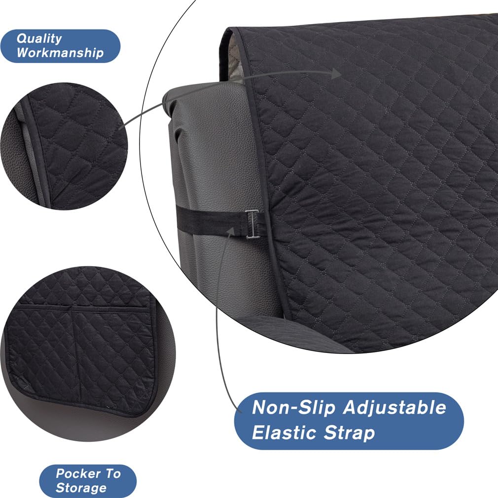 FANSU Housse de Fauteuil Relax Extensible 3 Places, Diamant Imperméable Housse de Fauteuil Relax Inclinable, Lavable Protege de Meubles pour Canapé (Noir,3 Places)