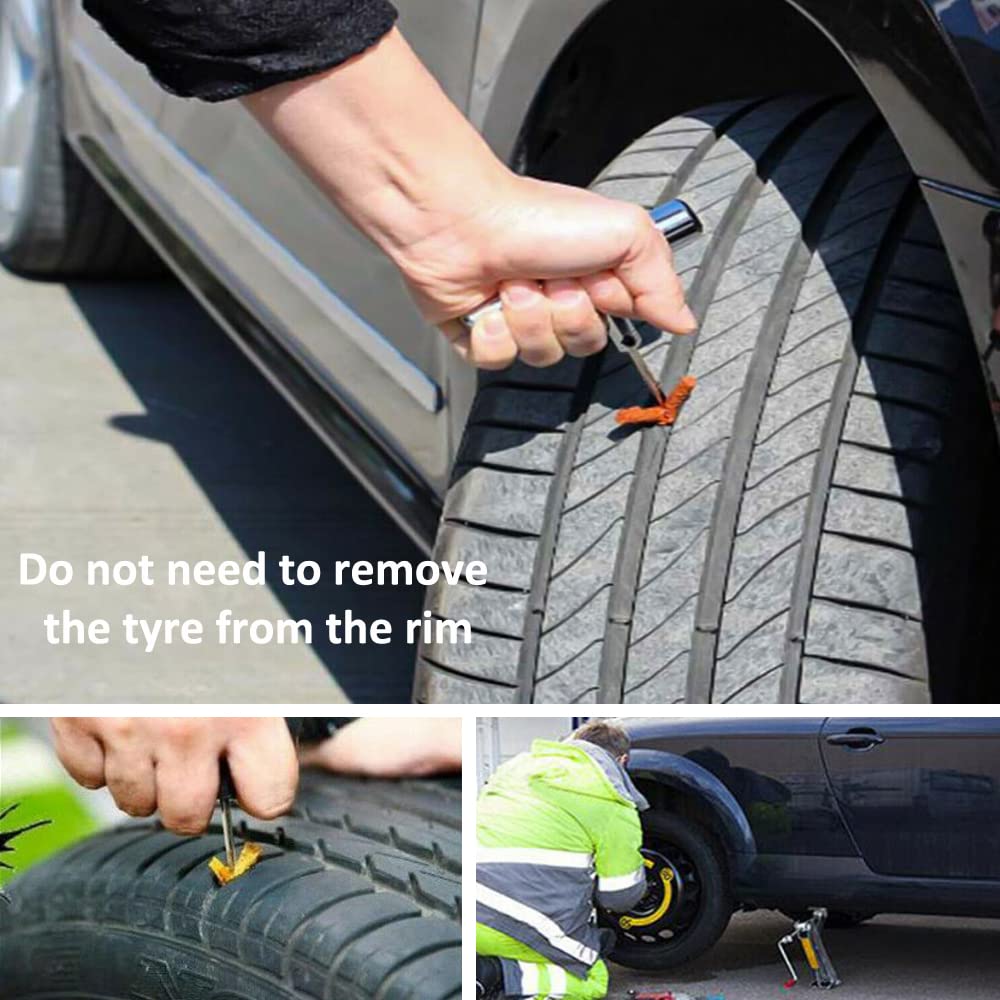 ETOPARS Kit Riparazione Pneumatici 67 Pezzi Strumenti di Riparazione Foratura Pneumatici Auto Kit Riparazione di Gomme Emergenza Tubeless Ripara Gomme di Forature Blu