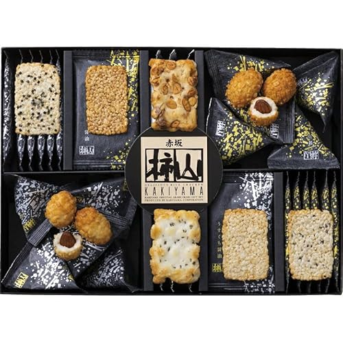 冬の贈り物お歳暮 柿山セレクト 赤坂柿山 慶長(醤油・しぶき海苔・胡麻・うすくち醤油)×各6、慶凰(醤油・塩)×各5、豆柿・かきもち昆布×各3