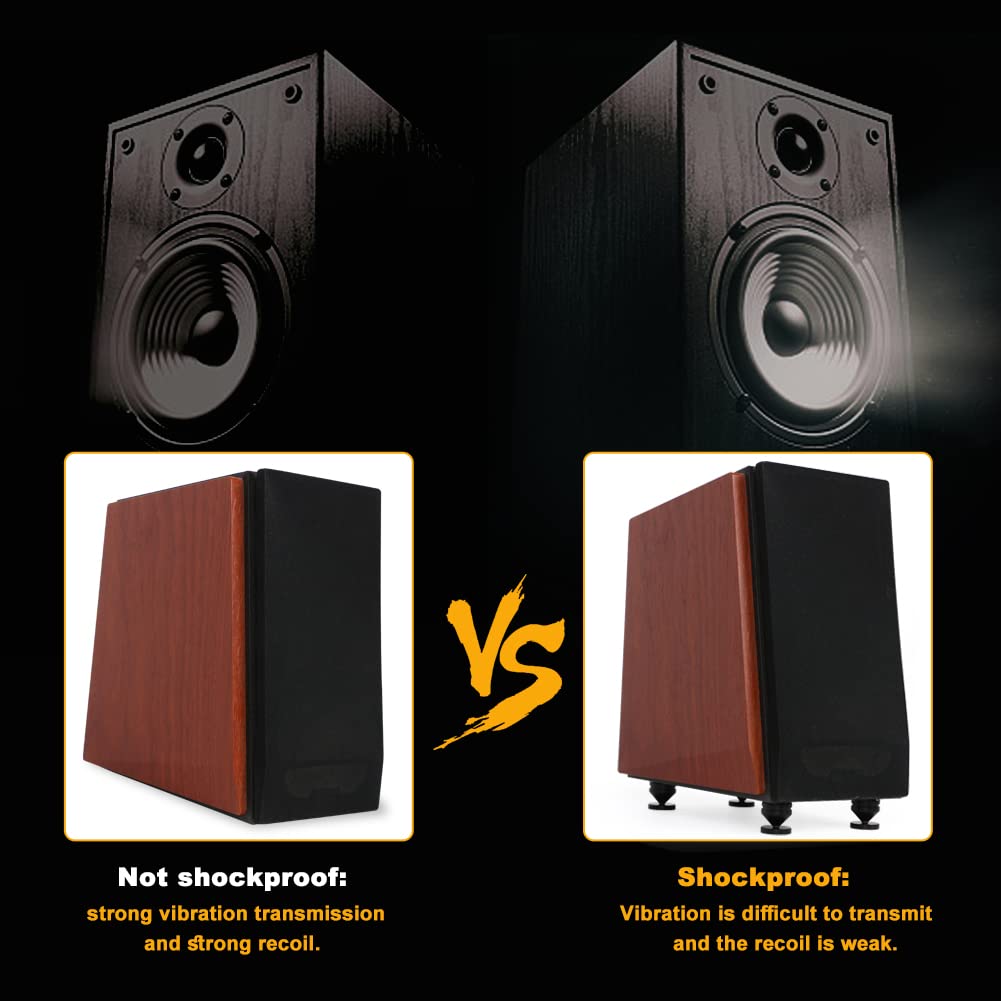 Set di 8 Punte per Altoparlante HiFi, Piedini in Lega di Alluminio, Supporto Nero