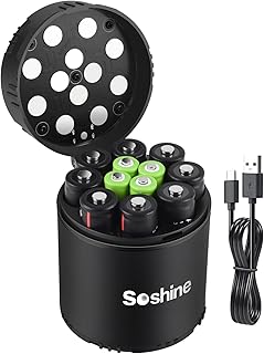 Rechargeable Lithium Batteries with Charger 12-Slot, 8pack aa and 4pack AAA 2000 Cycles 1.5 Volt Rechargeable Batteries,USB-C Fast Charging, LED Display & Portable Case for Home/Office/Camera/Toys
