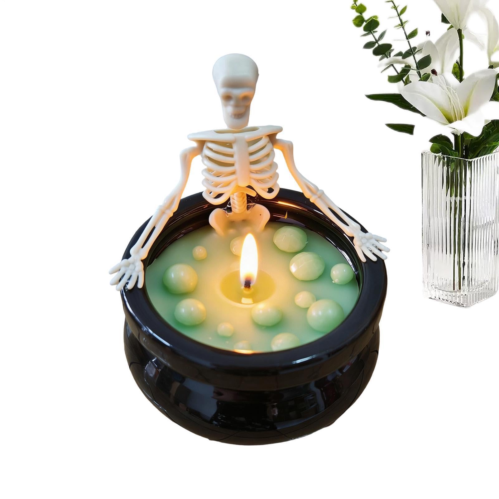 Vela De Halloween Con Forma De Caldero Acento decorativo gótico para el