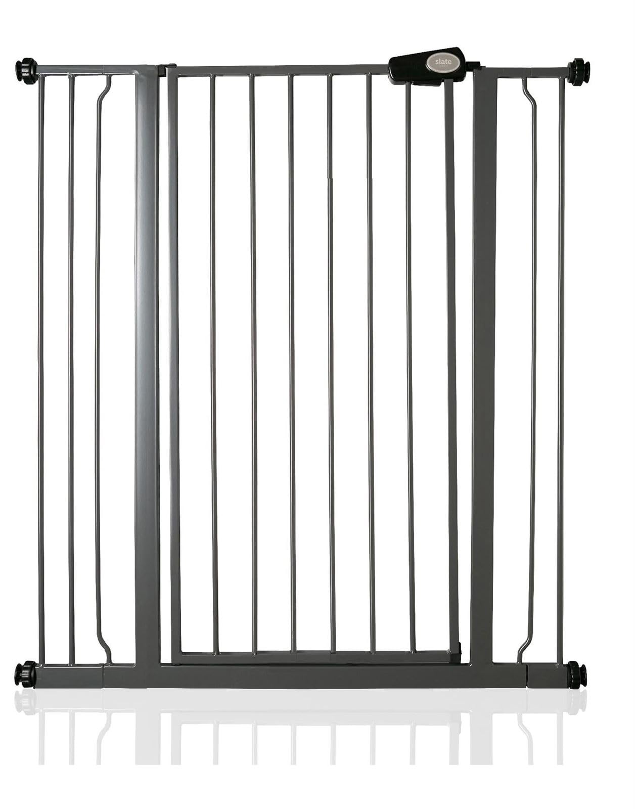 Safetots Slate Grey Extra Tall Metal Safety Gate Pressure Fit, 94.3Cm - 101.9Cm, 104Cm In Height, Extra Tall Stair Gate, Tall Baby Gate, Easy Installation