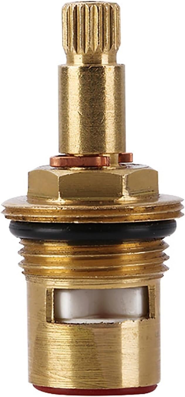 Reemplazo de válvula de grifo de cartucho de disco de vástago de cerámica de latón, cuarto de vuelta de 1/2 "para grifo de cocina de baño,(Red)