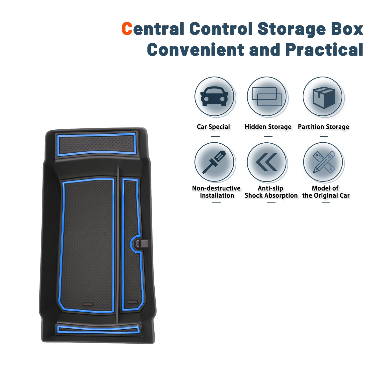 Ruiya Compatibile con Renault Austral E-Tech Hybrid 2023-2025 2026 Braccioli Portaoggetti Organizer, Console Centrale Organizer Consolle Braccioli Vano Contenitore Portaoggetti Austral Accessori