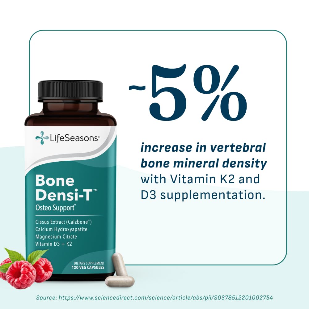 LifeSeasons Bone Densi-T - Osteo & Calcium Support - Bone Mineral Density, Pliability & Healing - Skeletal Strength & Tissue Production - Calcium, Magnesium & Vitamin D - 120 Capsules — Amazon image 3