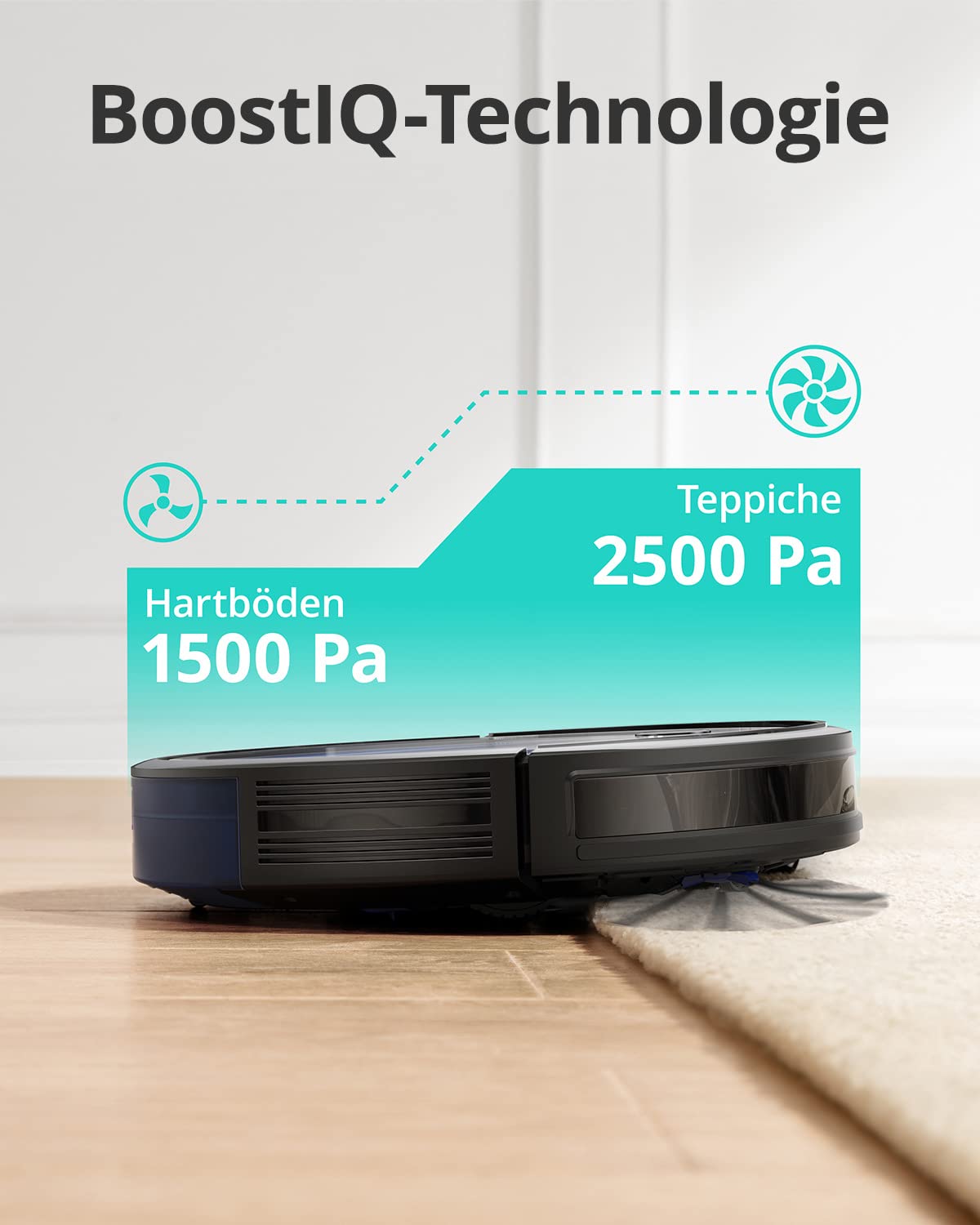 eufy Saugroboter mit Wischfunktion, RoboVac G20 Hybrid, Smart Dynamic Navigation, 2500Pa Saugleistung, 2-in-1 Sauger und Wischmopp, kompatibel mit Alexa (Generalüberholt), Böden, Kabellos