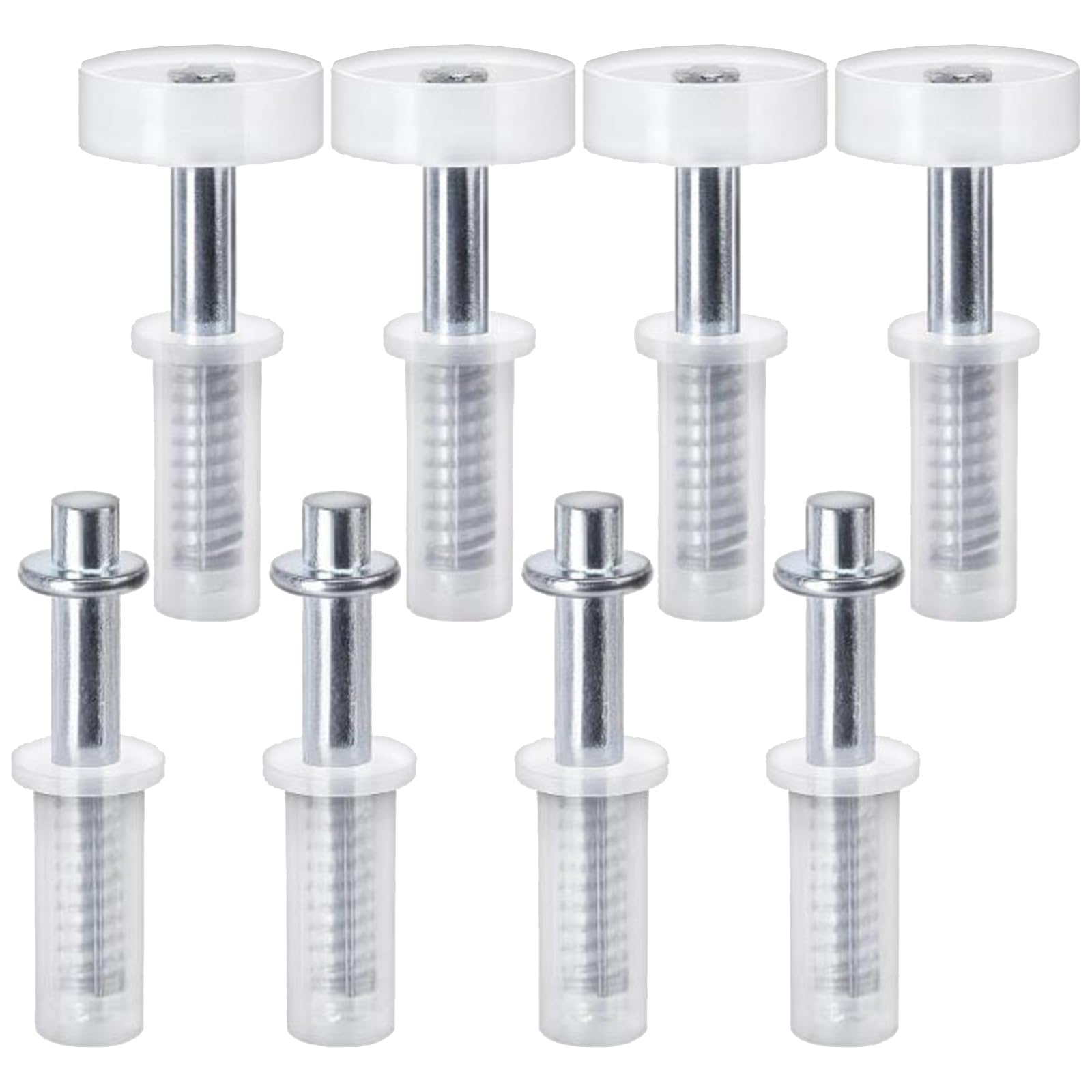 Royjj Silver 8Pcs Spring Loaded Bifold Door Hardware Kits Bifold Door Top Roller Guide Wheel And Top Pivots Door Hardware Easy To Use Bi-Fold Door Top Roller Guide Wheel Top Pivot