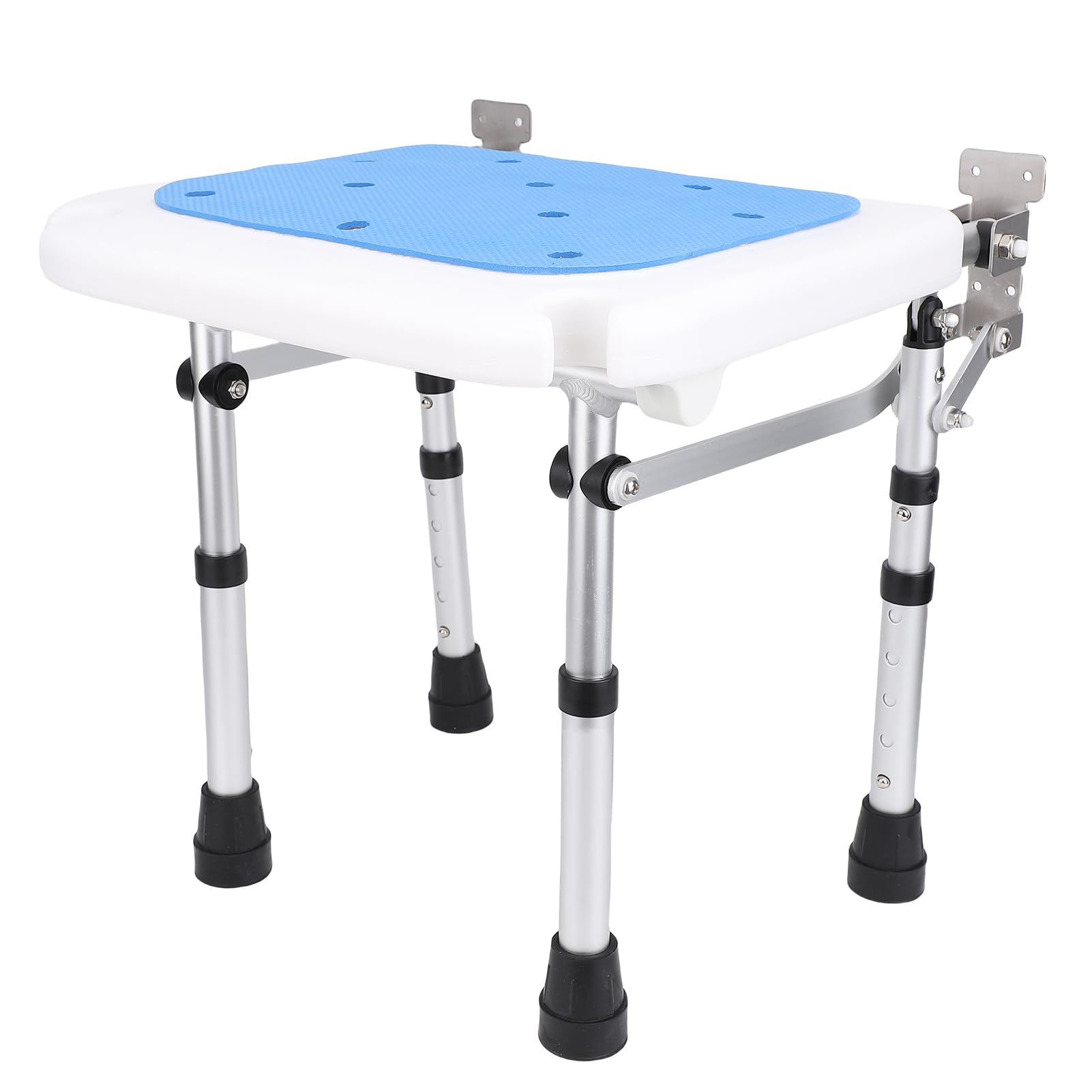 Garosa Asiento de Ducha Plegable de Pared Taburete de Ducha Plegable Ajustable para Personas Mayores y Mujeres Embarazadas Aleación de Aluminio de 5 Niveles de Que Ahorra Espacio