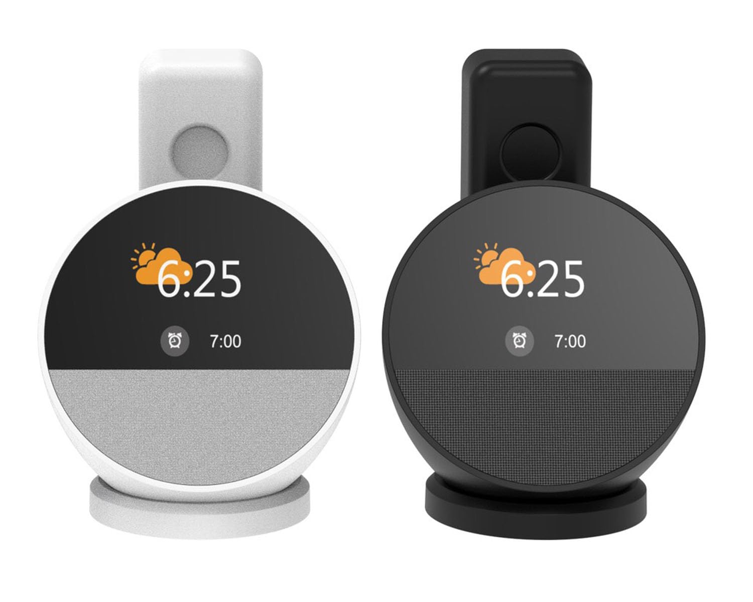 ELLENNE SUPPORTO DA MURO PER ALEXA ECHO SPOT 2024 DA PARETE NERO | SUPPORTO DA MURO PER ALEXA ECHO SPOT 2024 DA PARETE - SALVASPAZIO NASCONDERE CAVI - SENZA VITI - NERO