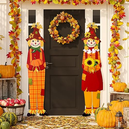 Barydat 2 Pieces Thanksgiving Welcome Sign 7.8 x 42 Inch Wooden F...