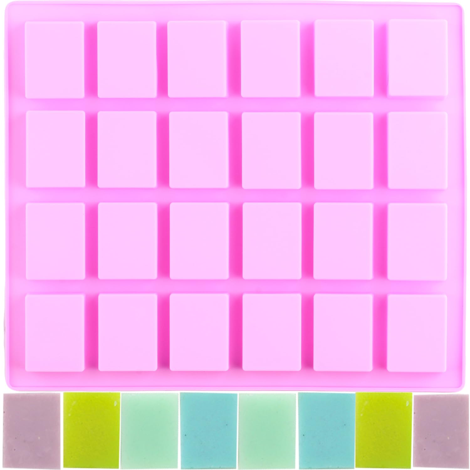 YIMINGMOLD 24 Cavity Rectangle Silicone Candy Molds For Caramel Energy Bars