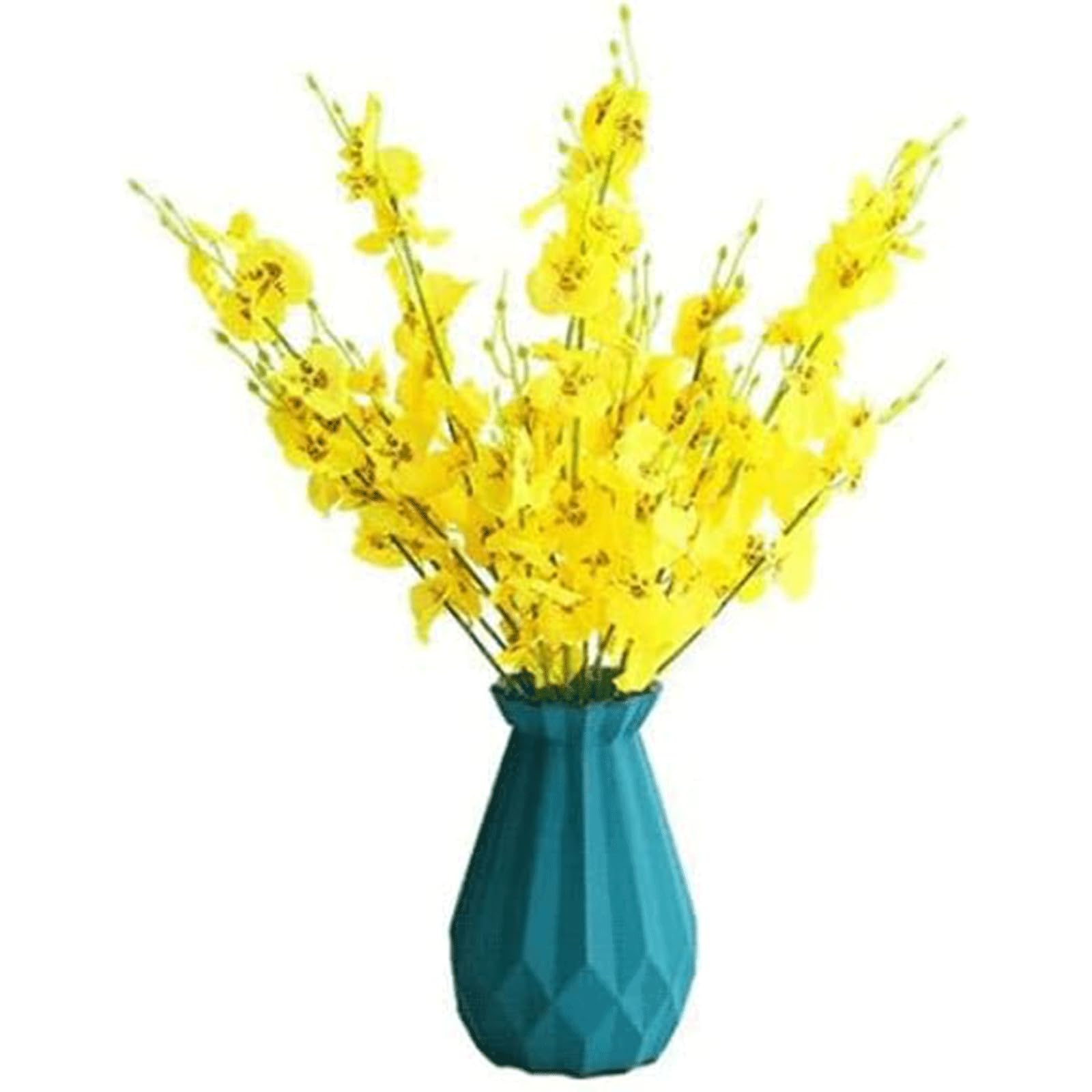XDLEDMKIZ Vase+6 Orchids Artificial Flowers Fake Flowers Centerpieces Bouquets Decorations Home Decor Floral Arrangement