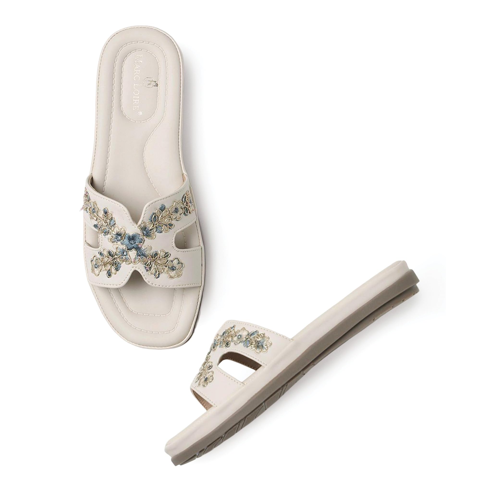 marc loire Women's Stylish Ethinic Flats Sandal | Lightwieght and Comfortable Padded Sole Flat for Daily & Casual Wear-picture-23