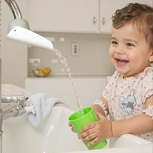 Miniatura 7 de CHILDHOOD Paquete de 2 extensores de grifo para fregadero de cocina y bañera, extensores universales de mango de fregadero, divertido lavado de