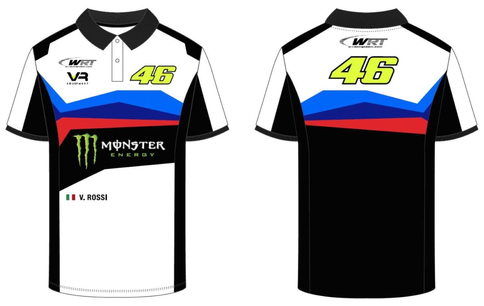 Valentino Rossi Vr46 Wrt Line Polo, Multicolor, X-Large Unisex Adulto