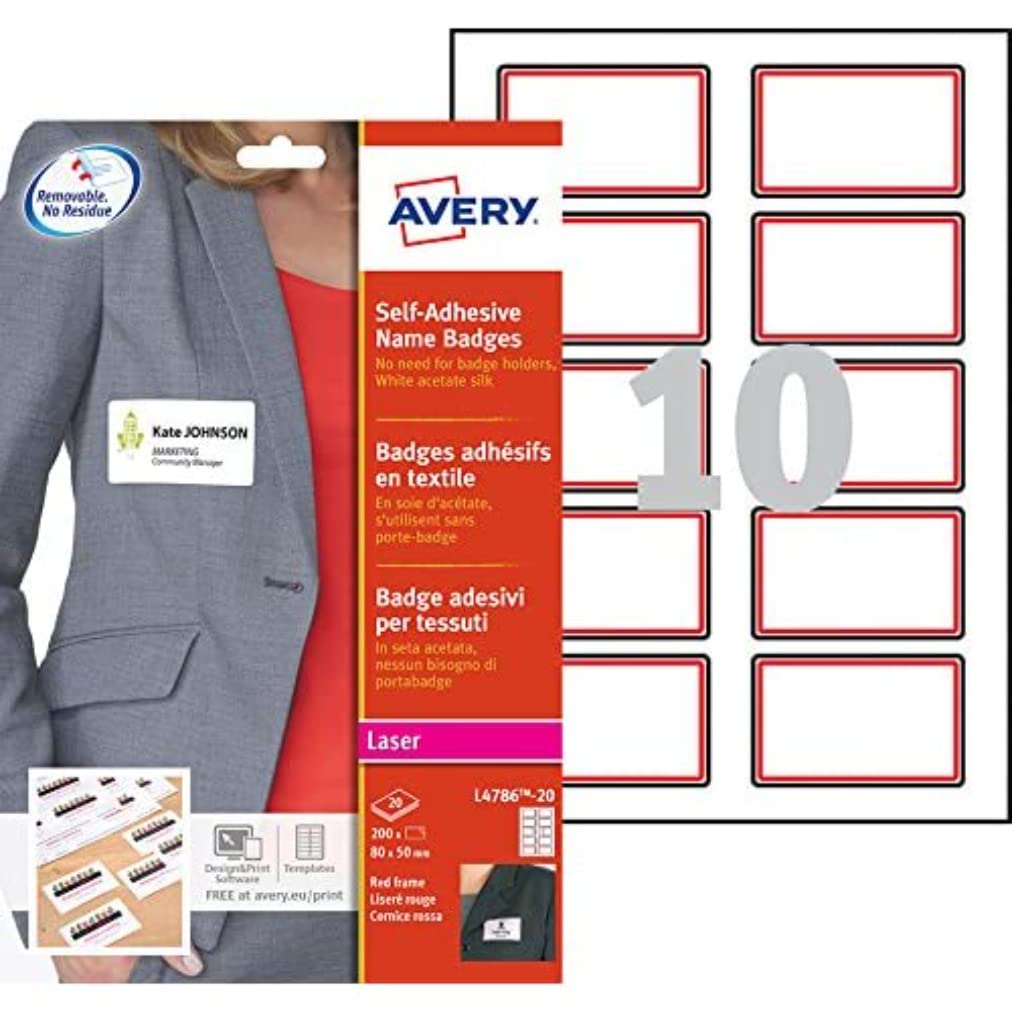 Avery L4786-20 Selbstklebende Namensschilder