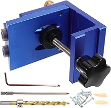 DIYEAH 1 Juego localizador de punzones carpintería taladro de bolsillo agujero portátil posicionador de precisión plantilla de perforación aleación de aluminio Azul Color Aleatorio