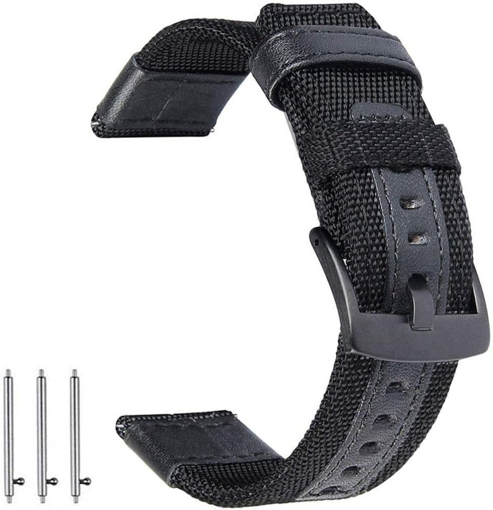OTOPO for Galaxy Watch 3 41mm Strap/Garmin Vivoactive 3 Strap, 20mm Premium Nylon Sport Replacement Wrist Bracelet Strap for Samsung Galaxy Watch 41mm Smartwatch -Black