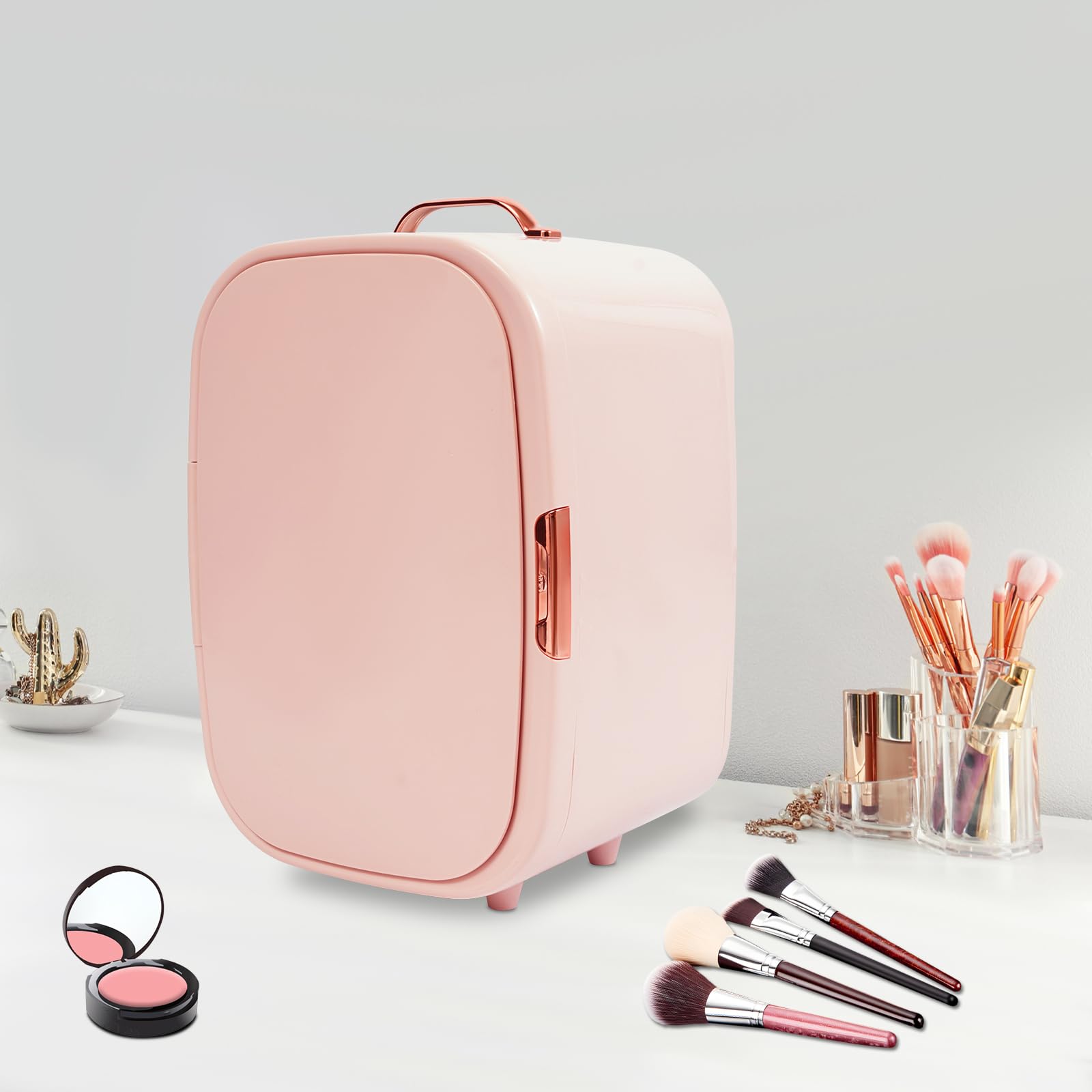Kosmetik-Kühlschrank 12L-Skincare Fridge Beauty Kühlschrank für die häusliche Aufbewahrung, Kühl- als auch Heizfunktion für Makeup Lippenstif, Getränken und Medikamenten