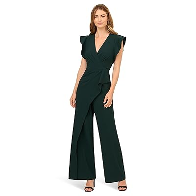 Adrianna Papell Crepe Overlay Jumpsuit Women