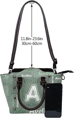 Custom Name Leather Handbag For Women Customized Tote Bags For Woman Personalized Purse With Strap