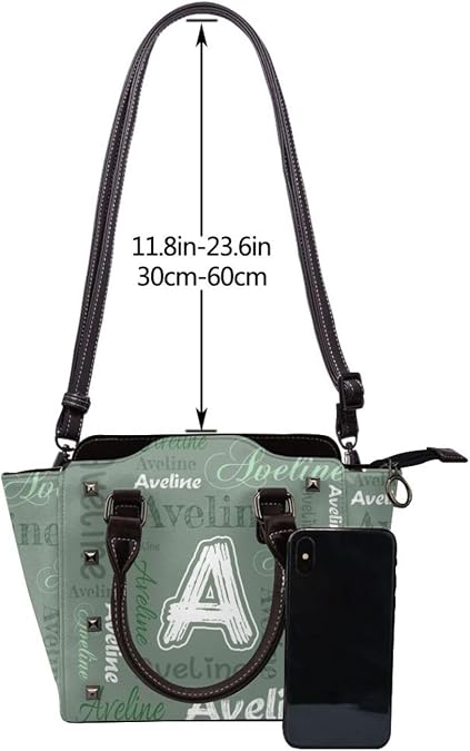Custom Name Leather Handbag For Women Customized Tote Bags For Woman Personalized Purse With Strap