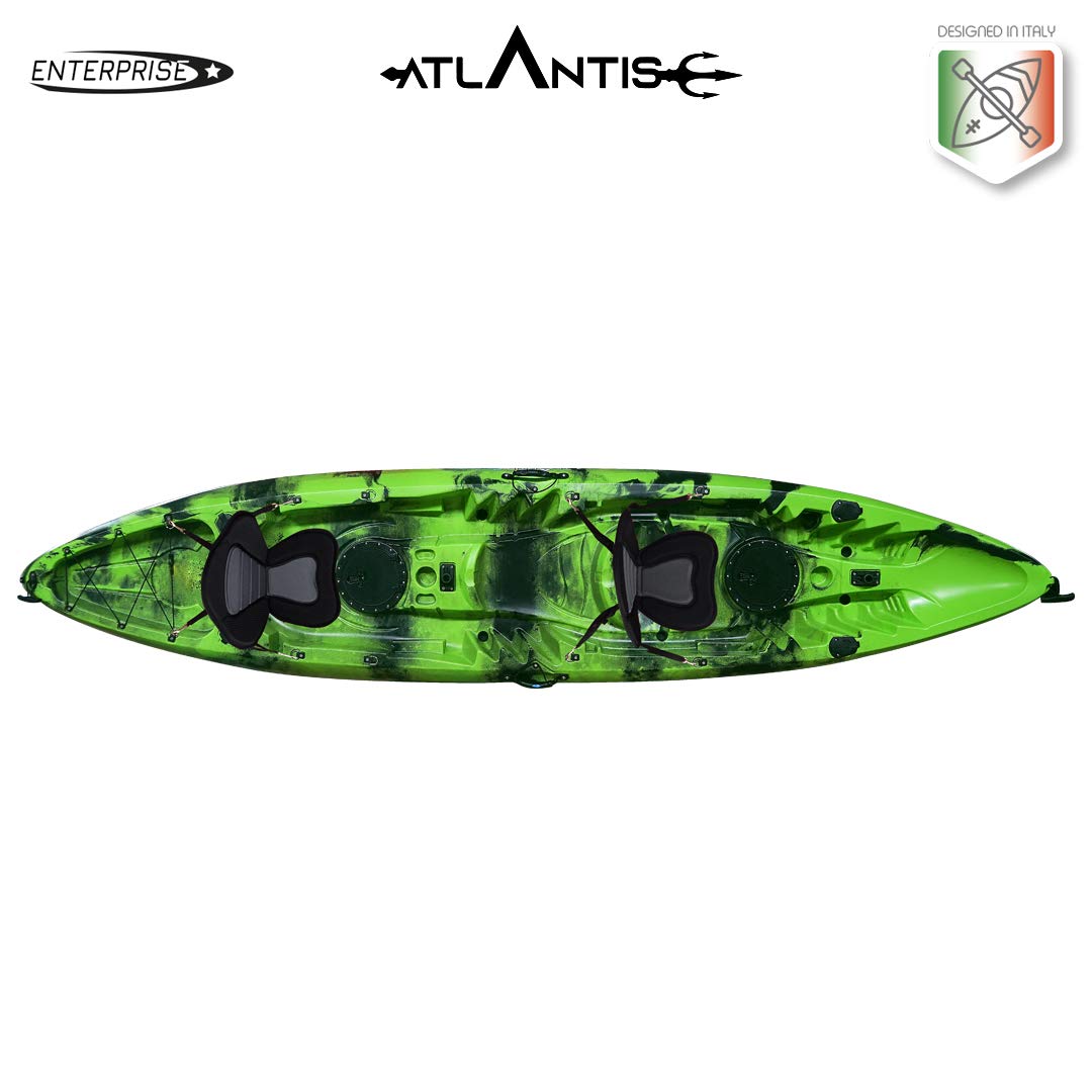 Atlantis Kayak-Canoa Enterprise 385 cm Verde- 2 Gavoni - 2 Seggiolini - 2 Pagaie - 2 Portacanne