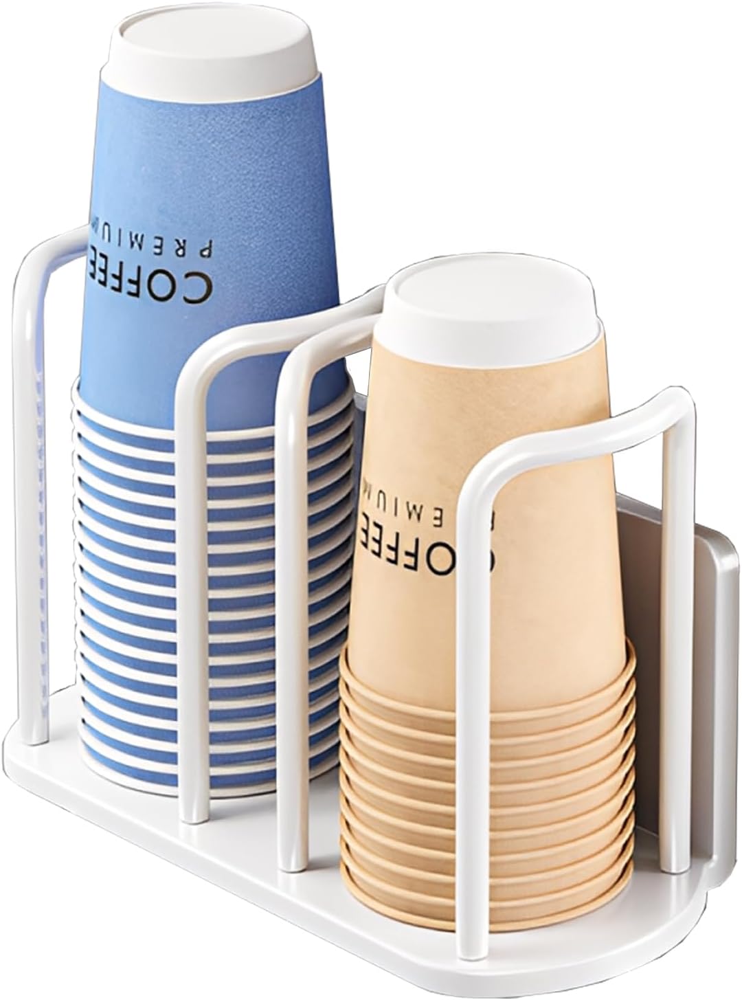 Magnetic Paper Cup Holder – Strong Magnetic Hold, No Driling, Adjustable Position, Space-Saving Fridge & Counter Organizer for Kitchen Office RV, not Included Paper Cup (White)