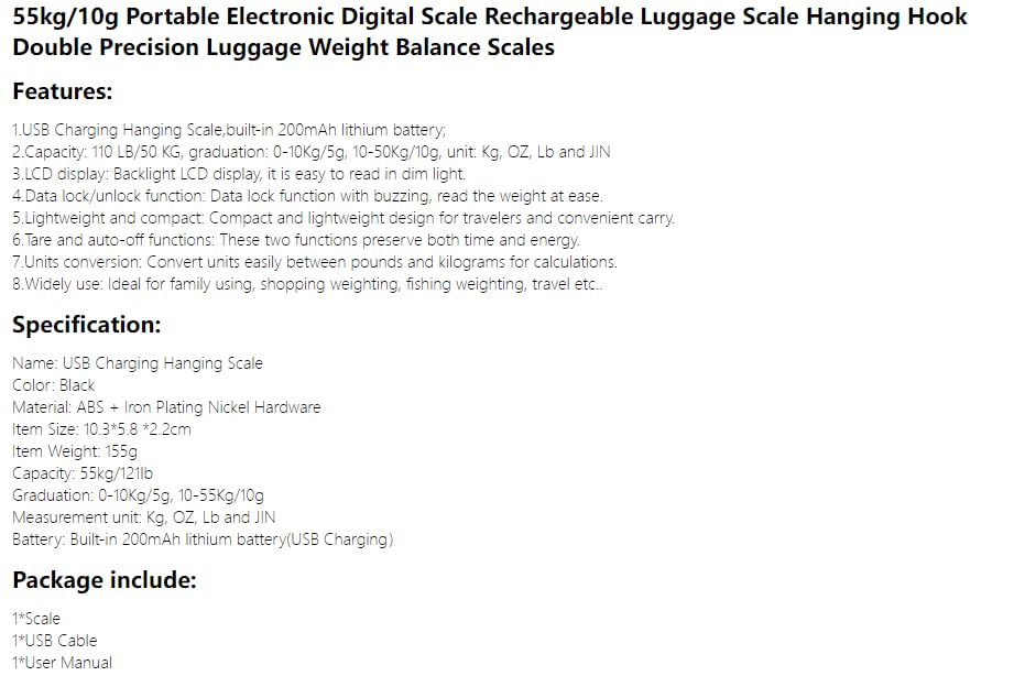 Báscula digital portátil electrónica WH-A25 55kg miniatura 4
