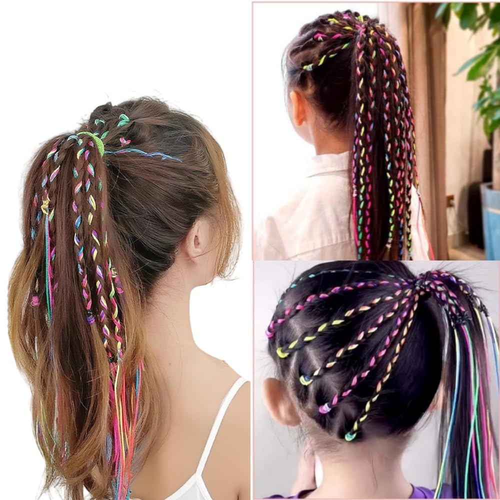 ZKGYUS 12 Pièces tresse cheveux Extensions de Cheveux Colorés pour Filles Extensions a Clip Cheveux Couleur Meche extension cheveux de mèche cheveux