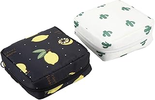 Healifty Napkin Storage Bag Large Capacity Makeup Bag Menstrual Pad Storage Pouches Tampons Collect Bags Towel Bag for Lady 2pcs Zipper Storage Bags Cosmetics Organizer Bag