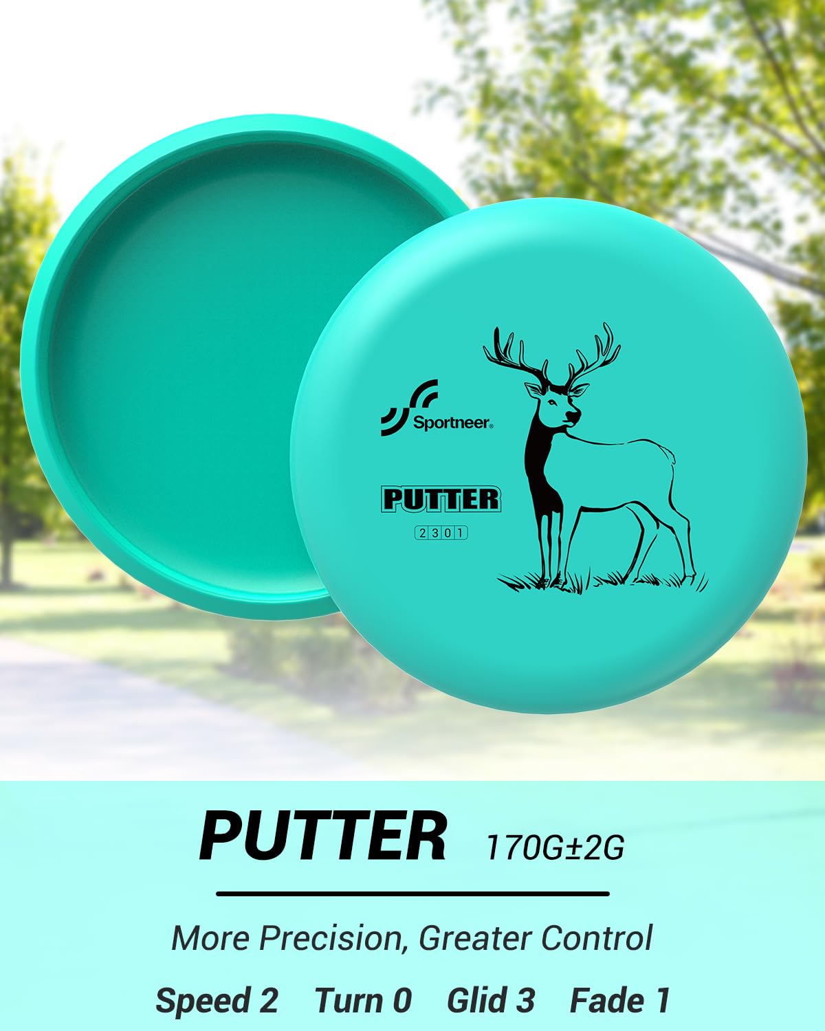 Sportneer Juego de discos de golf 3 piezas con putter, rango medio, driver, mini marcador y bolsa portátil