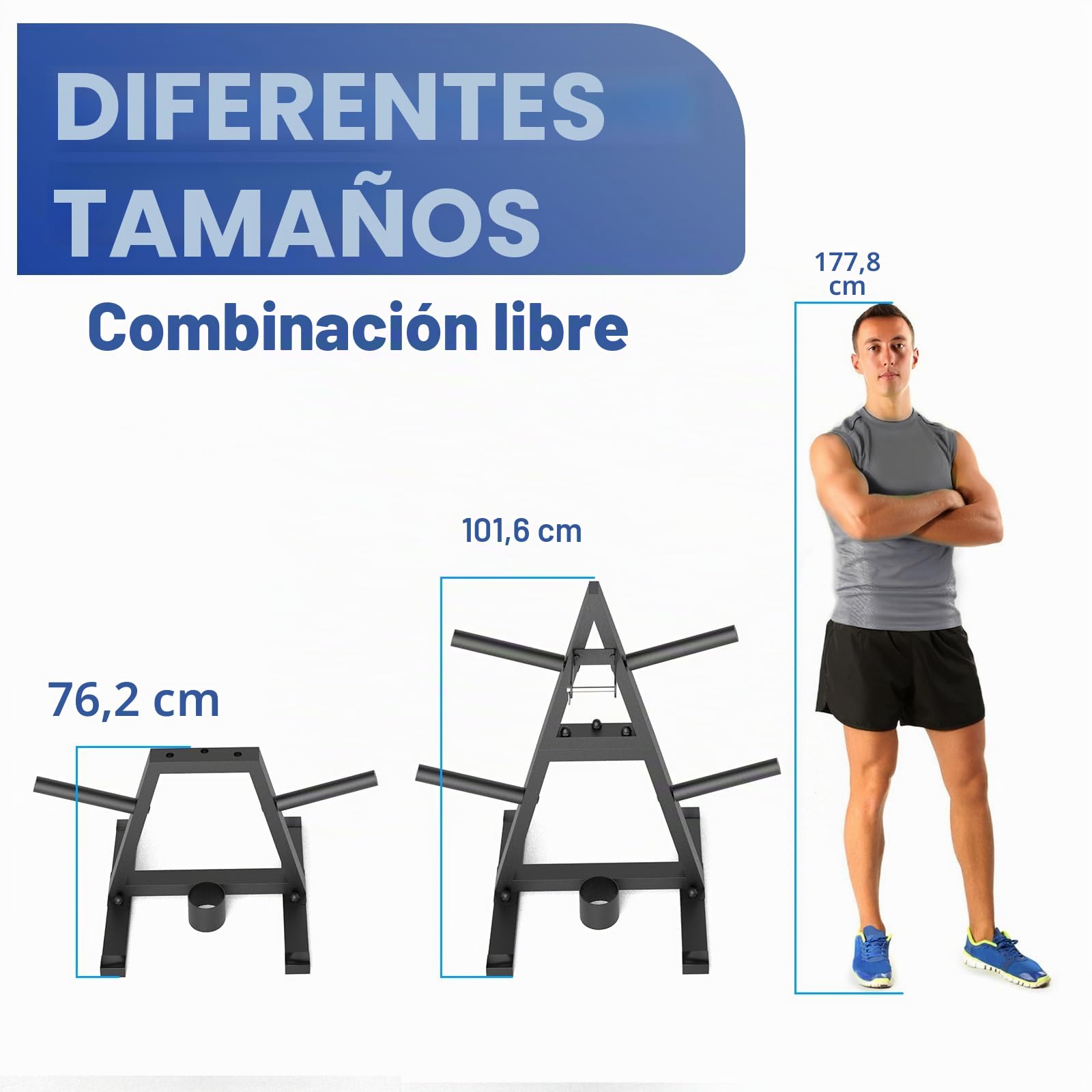 Árbol de pesas A, soporta 300 lb, estante mancuernas, almacenamiento gimnasio casa