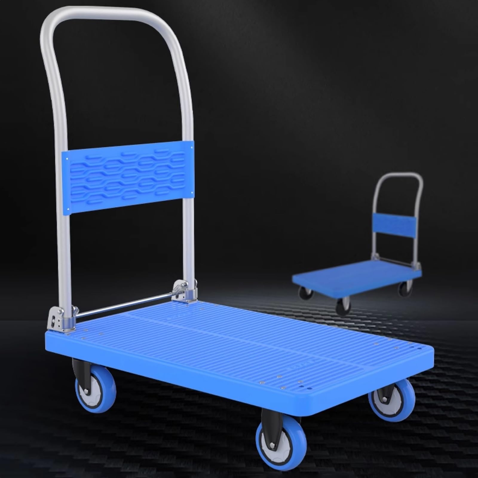 Carrello Pieghevole Leggero con Ruote, Carrello Pieghevole Portatile per traslochi, consegne a Domicilio e giornaliere (L)